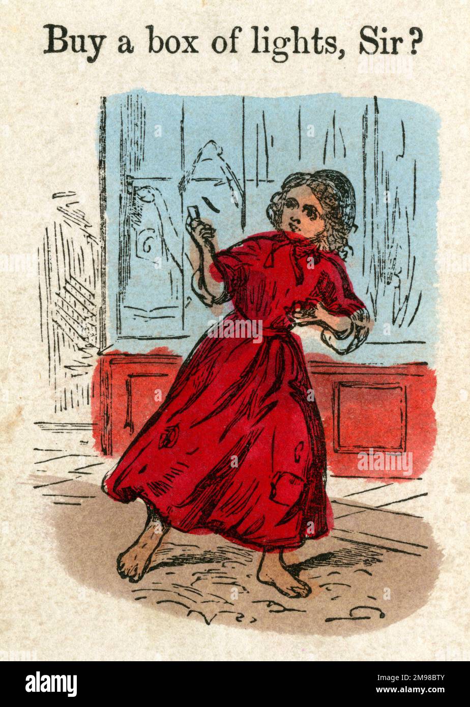 Gioco di carte, le strade di Londra - Match Girl. Foto Stock