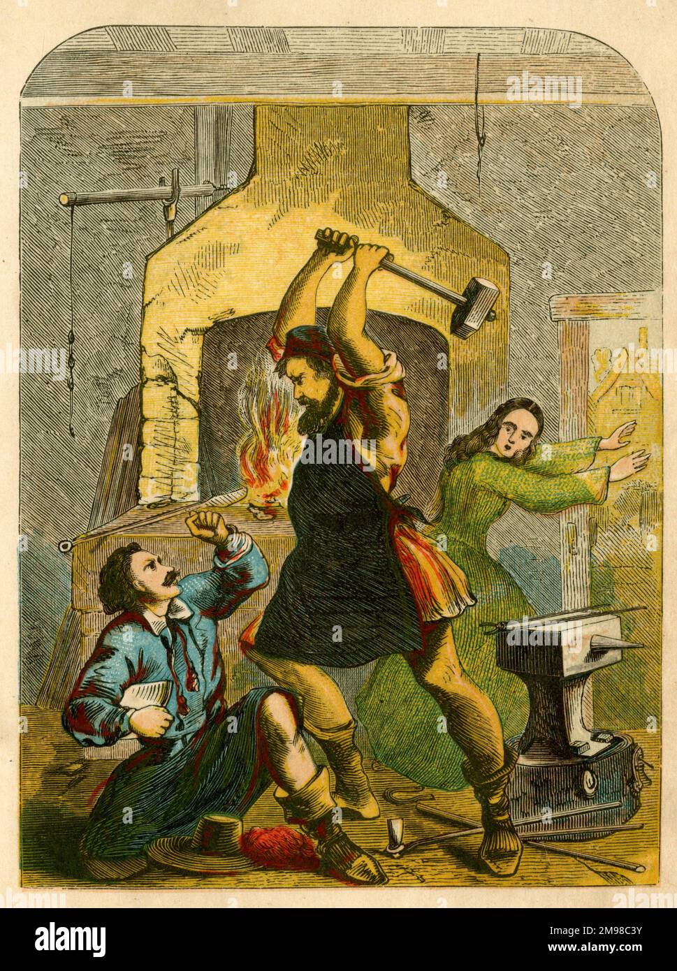 Wat Tyler uccide il fisco. Secondo un conto, un collezionista di imposte di sondaggio aveva assalito la figlia di Tyler (vista qui a scappare), e questo era un atto di vendetta. Foto Stock