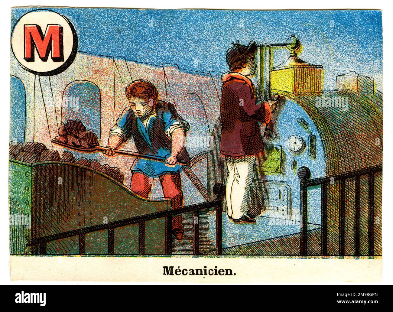 Alfabeto ferroviario francese - M per Mecanicien (driver motore). Foto Stock