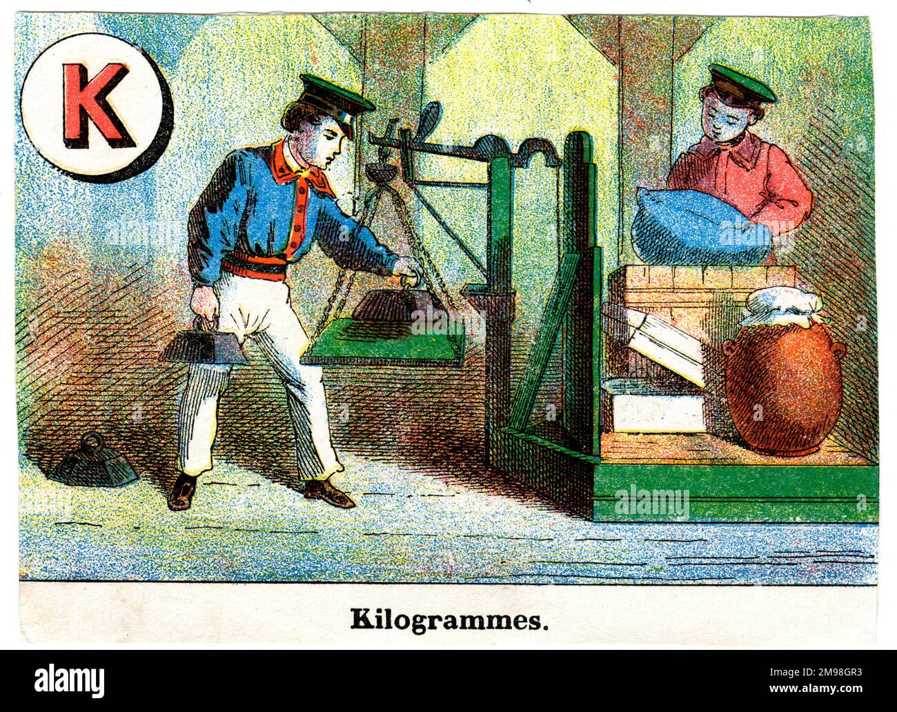 Alfabeto ferroviario francese - K per chilogrammi (chilogrammi). Foto Stock