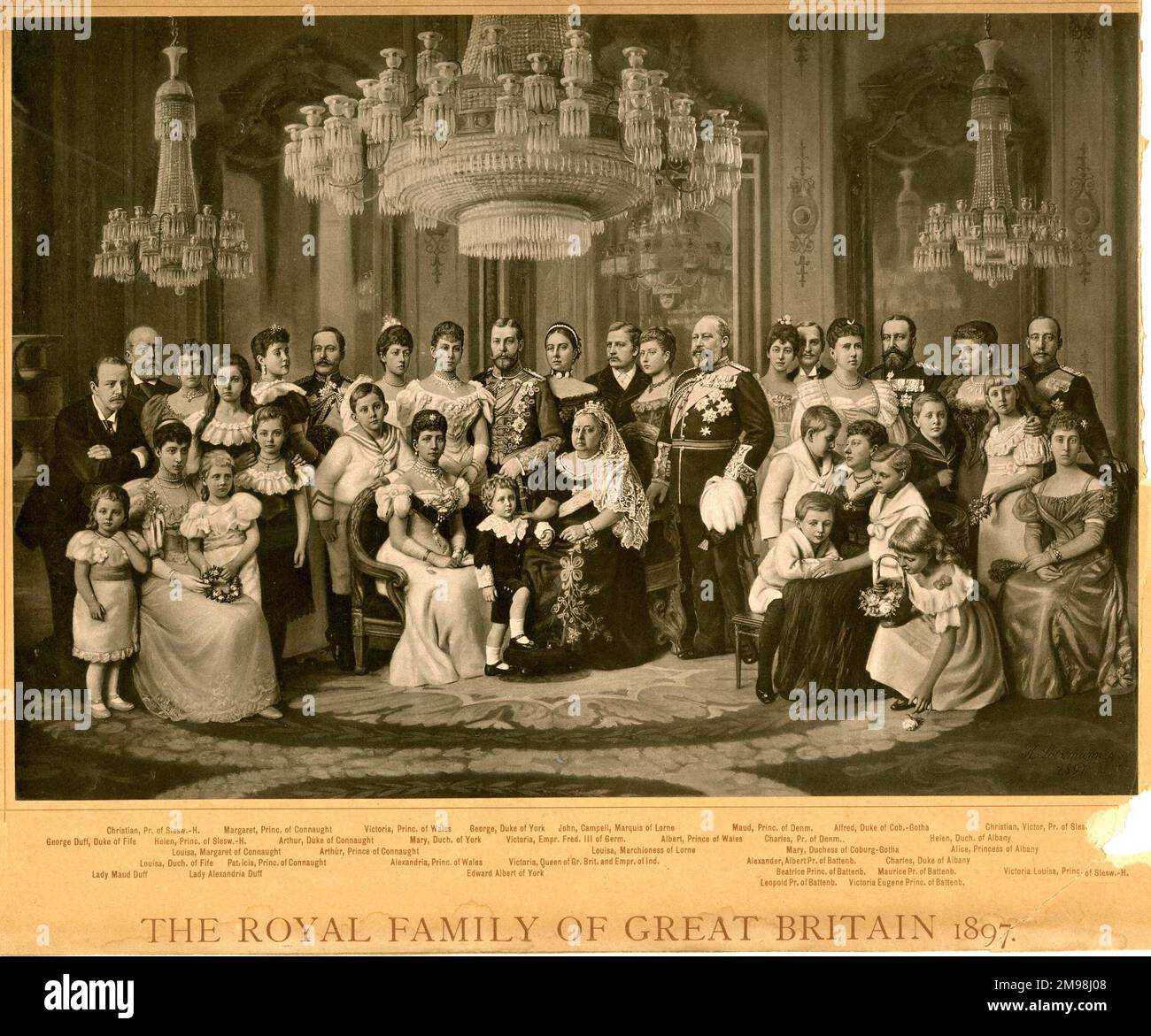La Famiglia reale di Gran Bretagna 1897 (l'anno del Giubileo del Diamante della Regina Vittoria). Foto Stock