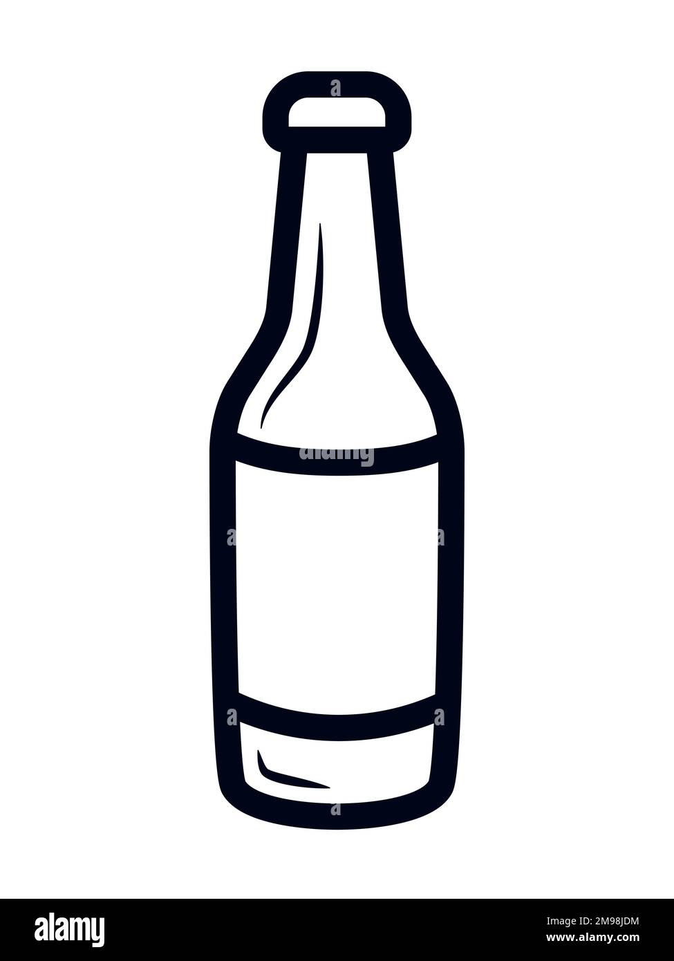 Icona dell'illustrazione vettoriale della bottiglia di birra Illustrazione Vettoriale