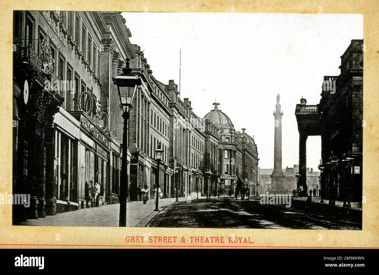 Newcastle upon Tyne - Grey Street e Theatre Royal. Foto Stock