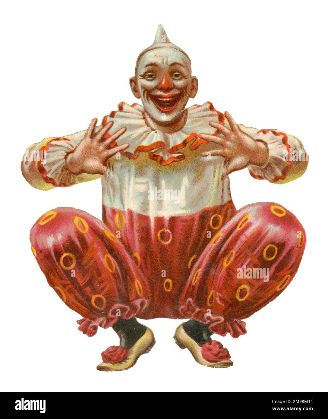 Scarto vittoriano - Clown squatting. Foto Stock