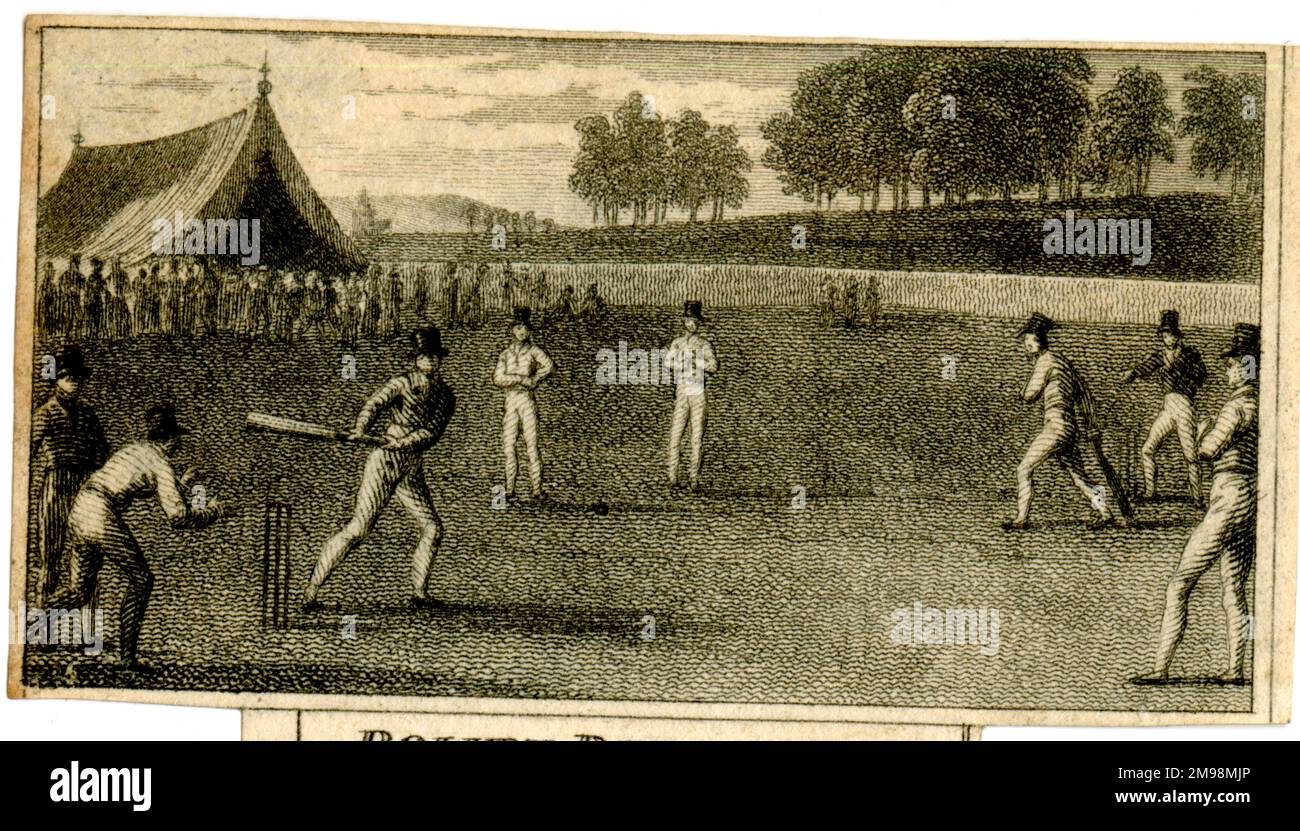 Partita di cricket in corso. Foto Stock