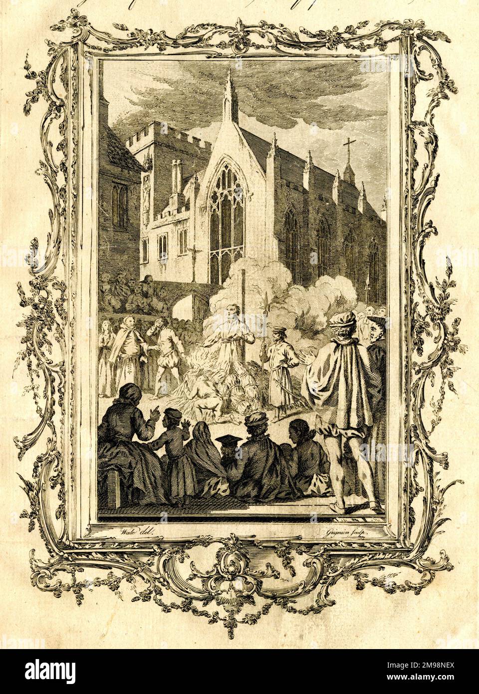 Modo di bruciare i Martiri a Smithfield, Londra, durante il periodo Tudor. Foto Stock