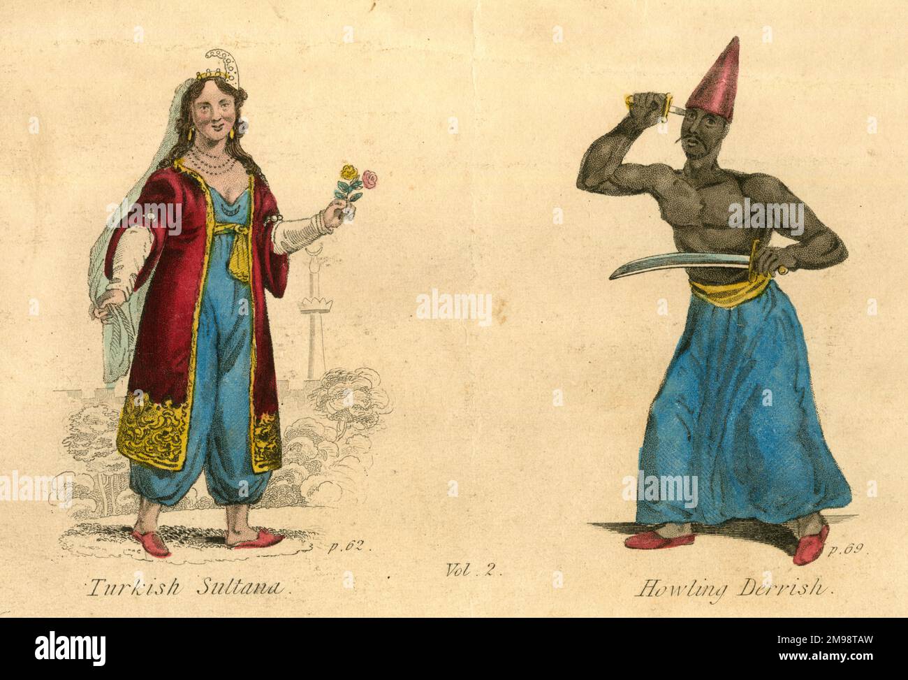 Sultana Turca e Derviscio Howling. Foto Stock