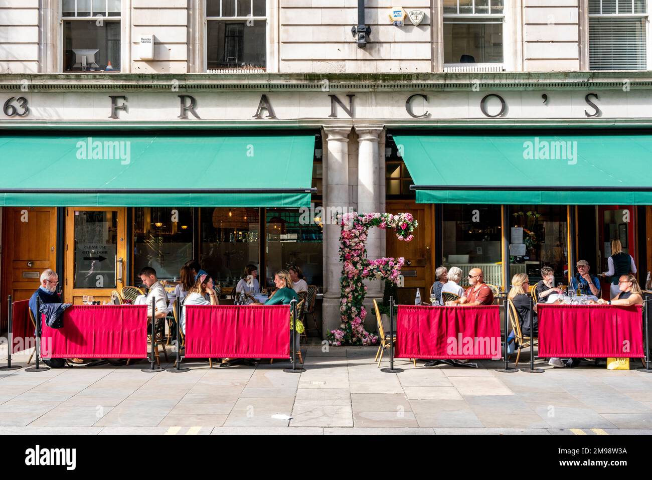 Franco's Restaurant, Jermyn Street, Londra, Regno Unito. Foto Stock