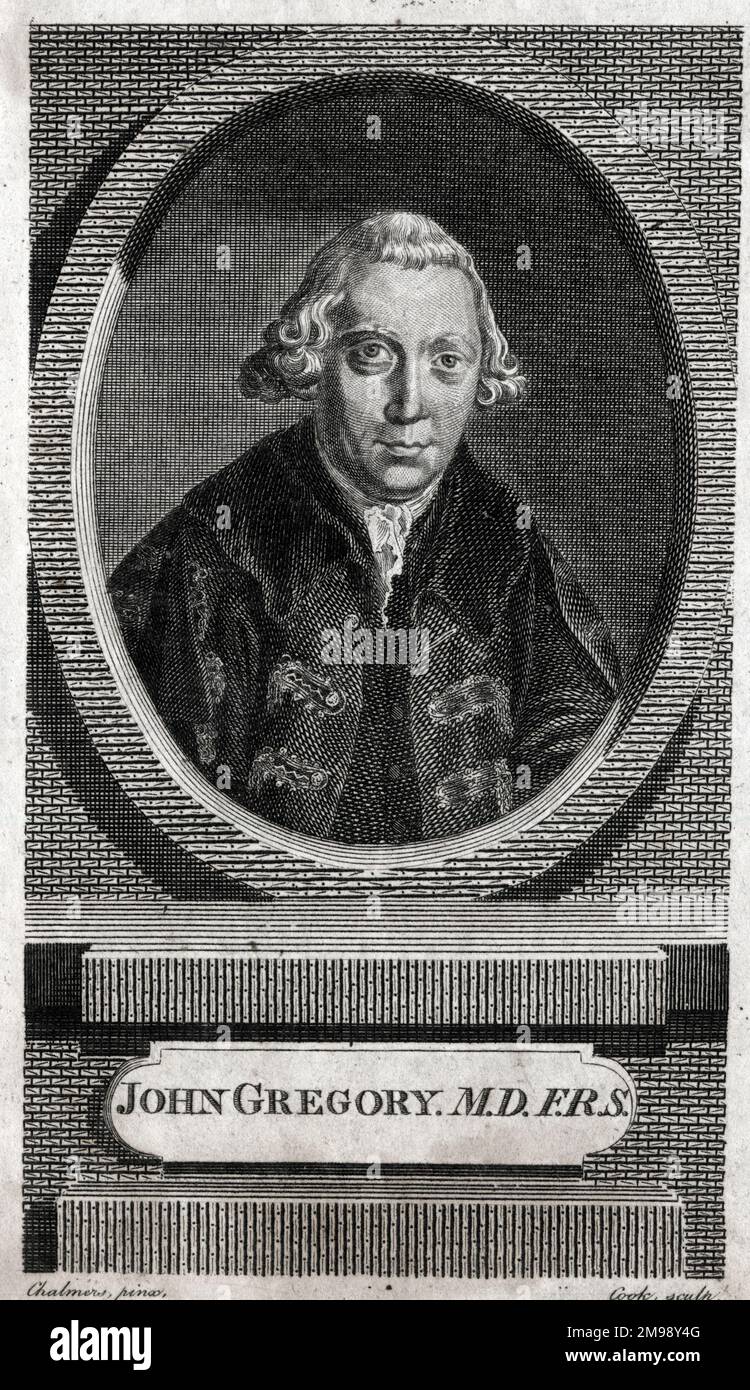 John Gregory (o Gregorie, 1724-1773), MD FRS, medico scozzese, scrittore medico e moralista. Foto Stock