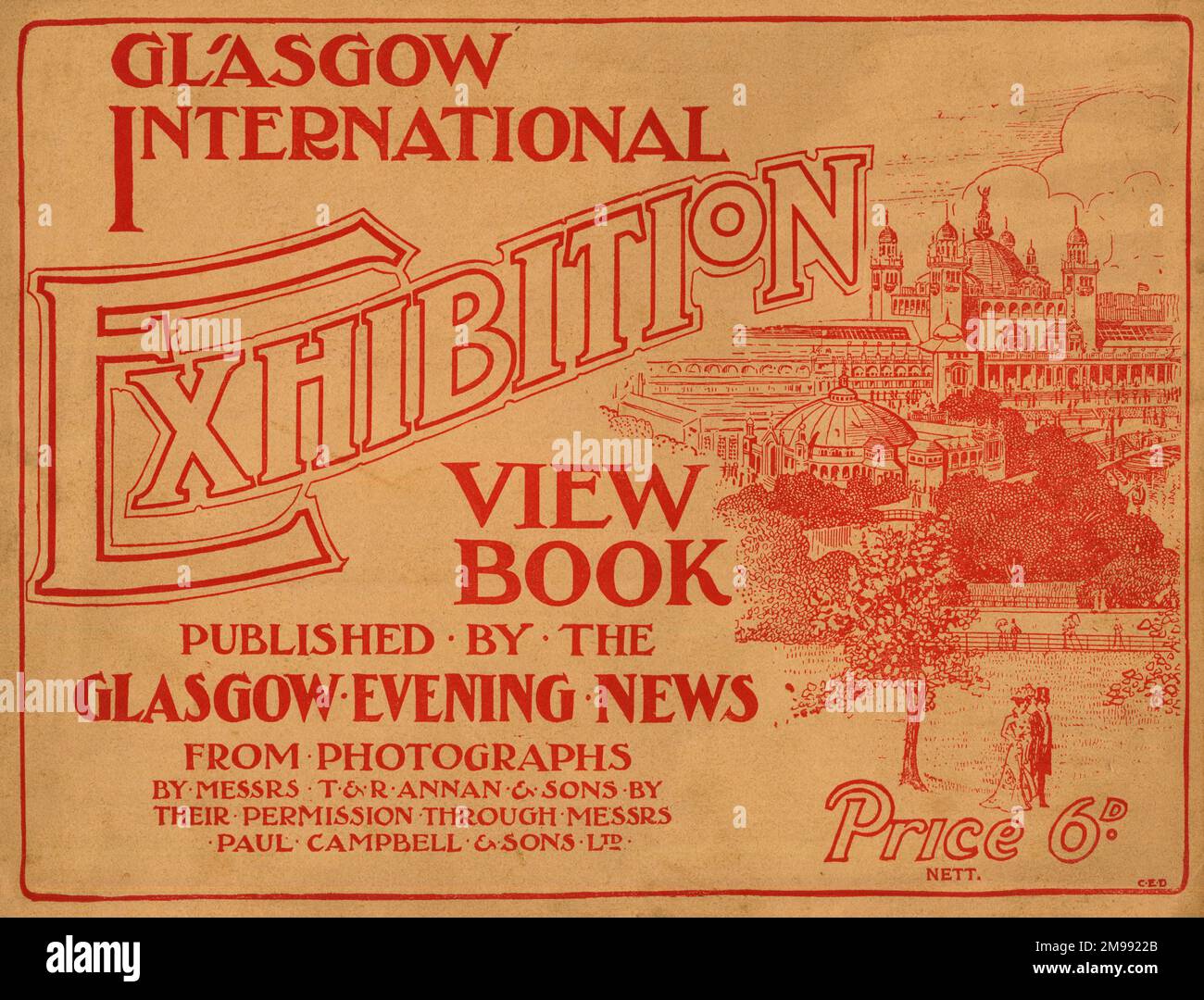 Glasgow International Exhibition, 1901 - Cover design of View Book pubblicato da The Glasgow Evening News. Foto Stock