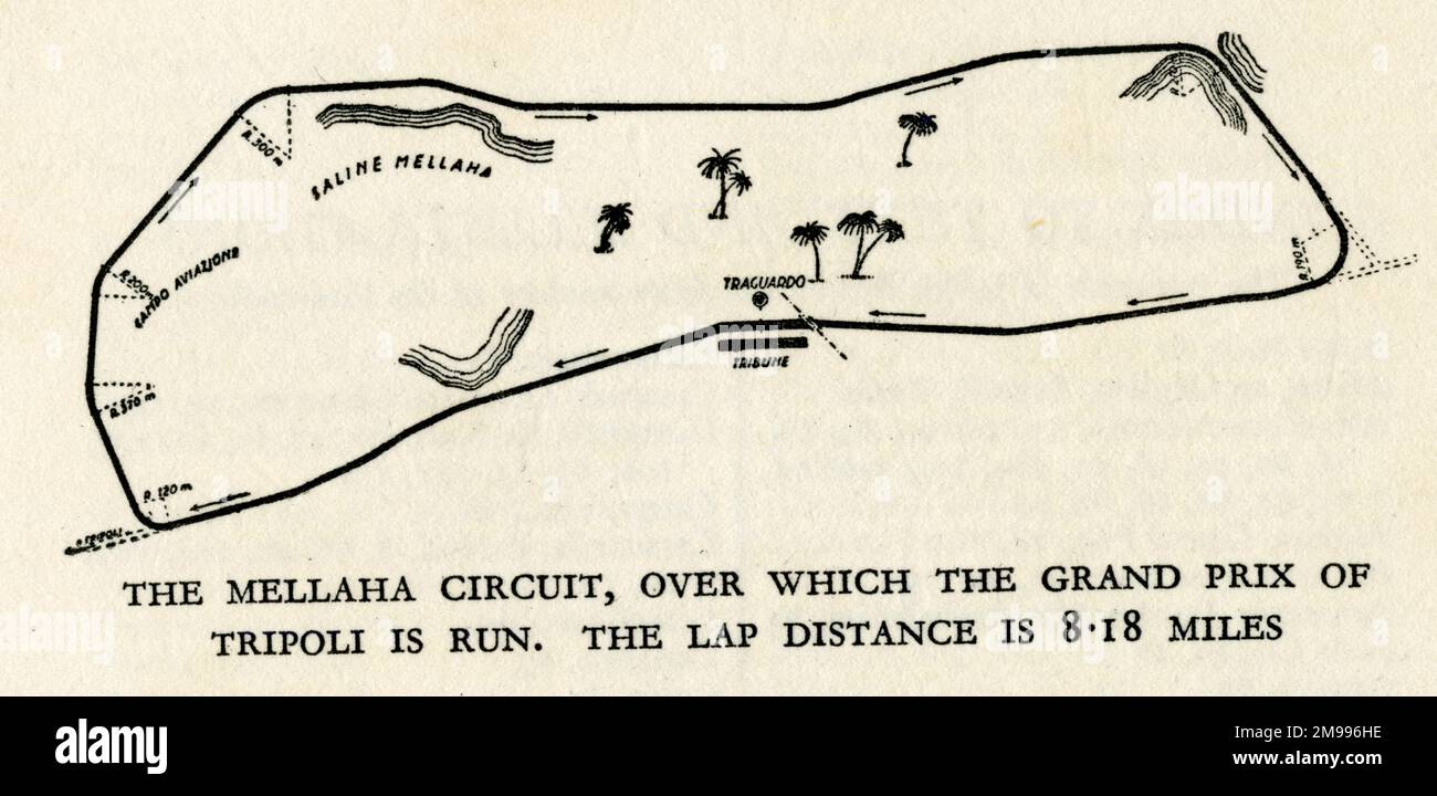 Il circuito di Mellaha utilizzato nel Gran Premio di Tripoli. Foto Stock