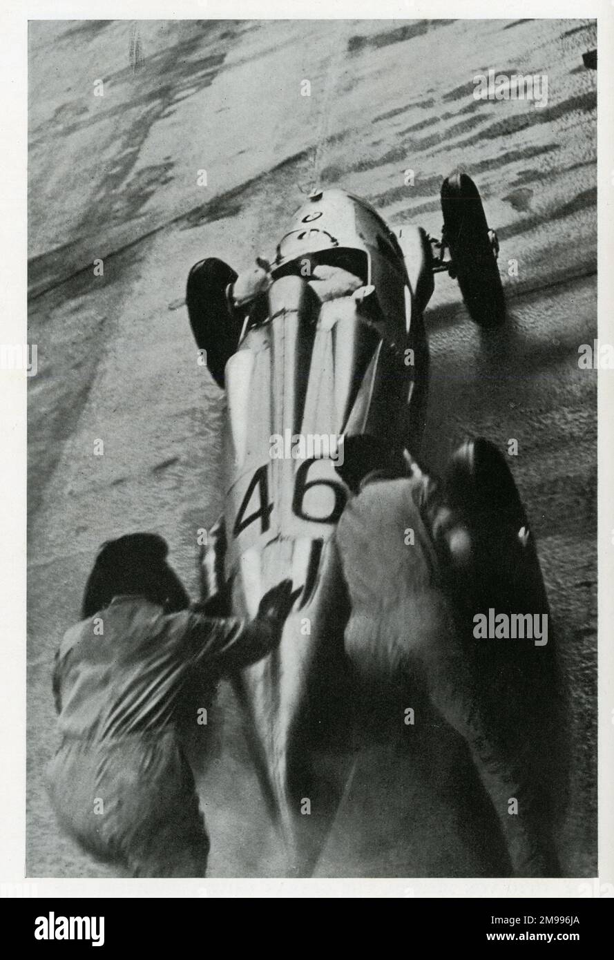 Auto-Union auto da corsa riparte dopo un pitstop. Foto Stock