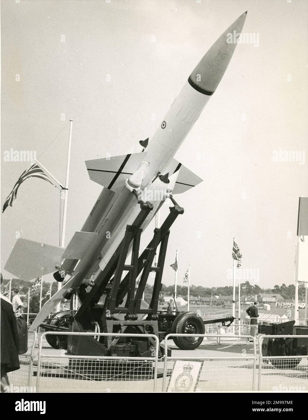 Bristol Bloodhound missile guidato da superficie ad aria ad uno spettacolo aereo. Foto Stock