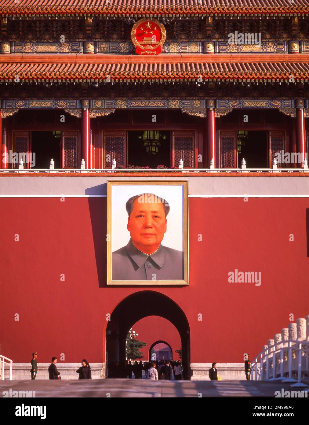 Ritratto del Presidente Mao, porta Tiananmen, Piazza Tiananmen, Dongcheng, Pechino, Pechino e Nord-est, la Repubblica popolare cinese Foto Stock