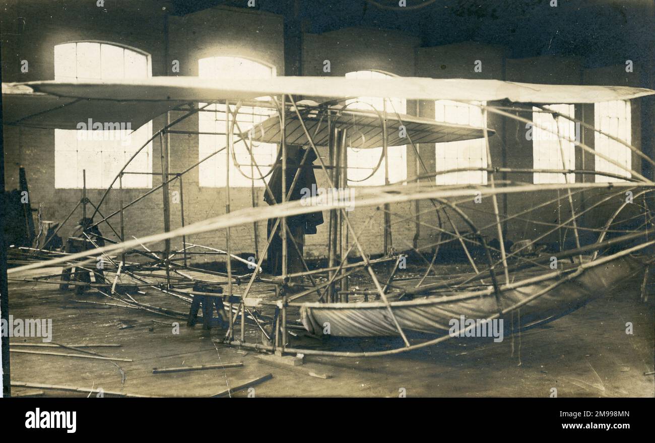 Un Baden-Powell 'Quadruplane' parzialmente costruito. circa 1910-1911. Foto Stock