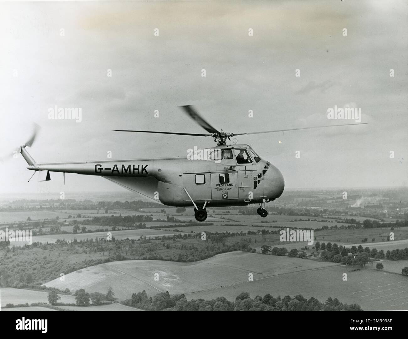 Sikorsky S-55, G-AMHK, è stato registrato a Westland nel gennaio 1951 per l'uso come dimostratore. Foto Stock