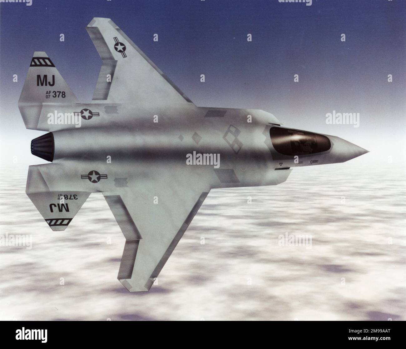 Un'impressione dell'artista sulla variante dell'aeronautica statunitense di McDonnell Douglas, Northrop Grumman e British Aerospace nella competizione Joint Strike Fighter (JSF). Foto Stock