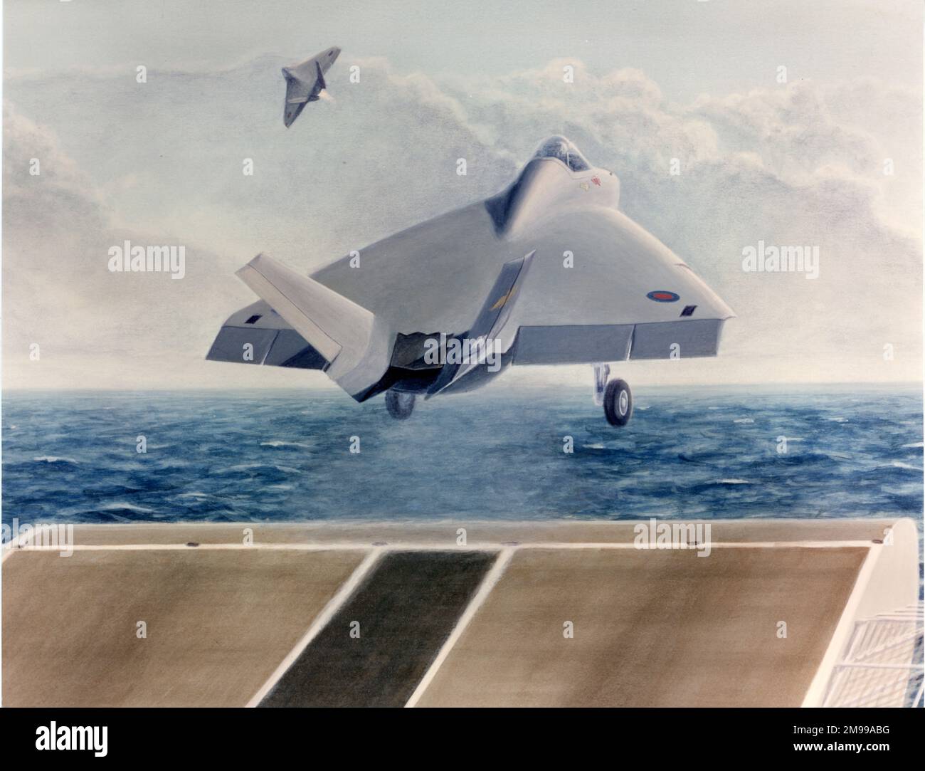 Un'impressione artistica dell'entrata Boeing nel concorso Joint Strike Fighter (JSF), due aerei sono stati costruiti come X-32 per partecipare a una dimostrazione concettuale contro la Lockheed Martin X-35. Foto Stock