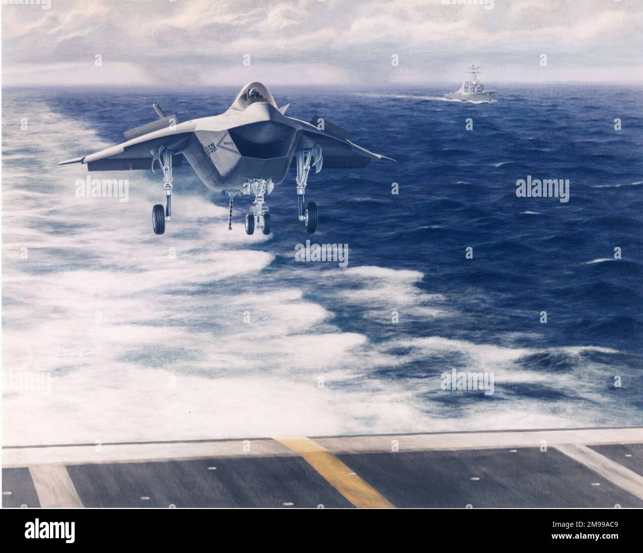 Un'impressione artistica dell'entrata Boeing nel concorso Joint Strike Fighter (JSF), due aerei sono stati costruiti come X-32 per partecipare a una dimostrazione concettuale contro la Lockheed Martin X-35. Foto Stock