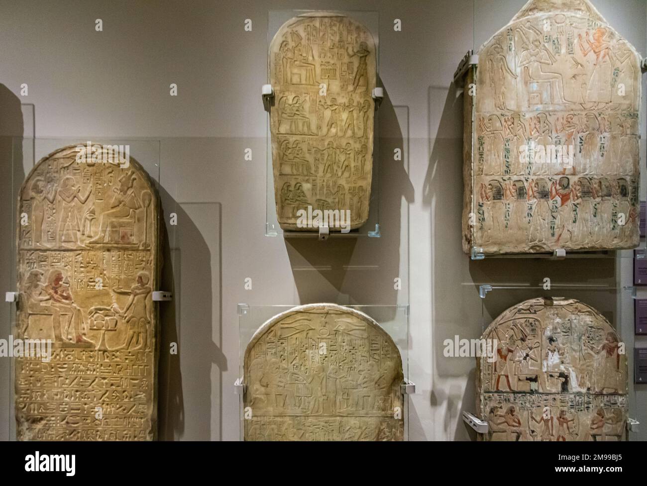 Antica stele egiziana - Museo Egizio Torino, Piemonte, Italia - Europa Foto Stock