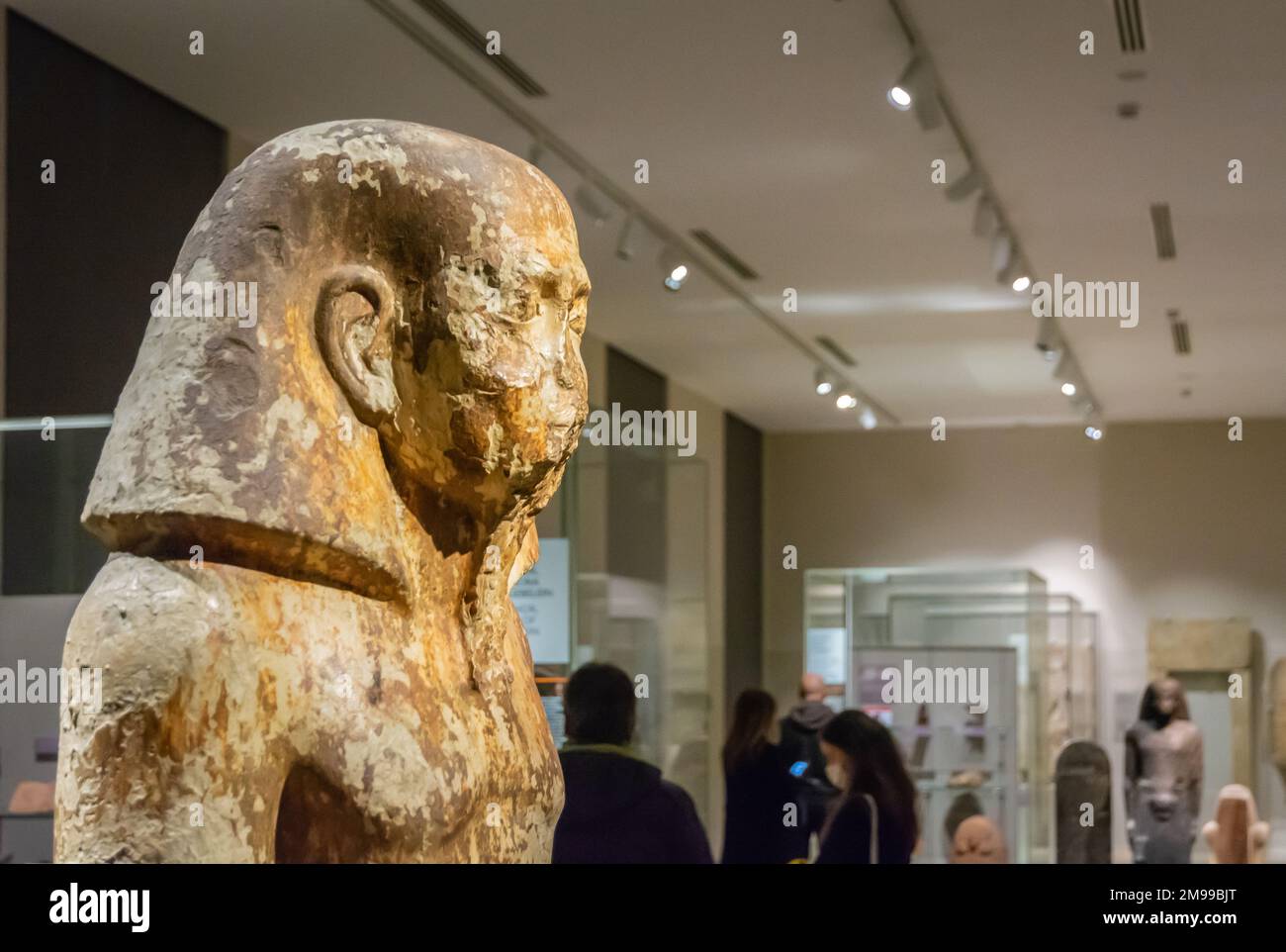 Antica statua egiziana di Wahka figlio di Neferhoptep, Regno Centrale, 13th dinastia, (1760 a.C.) - Museo Egizio Torino, Piemonte, Italia Foto Stock