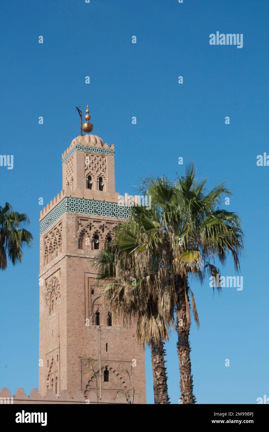 La Moschea di Koutoubia, Marrakech, Marocco Foto Stock