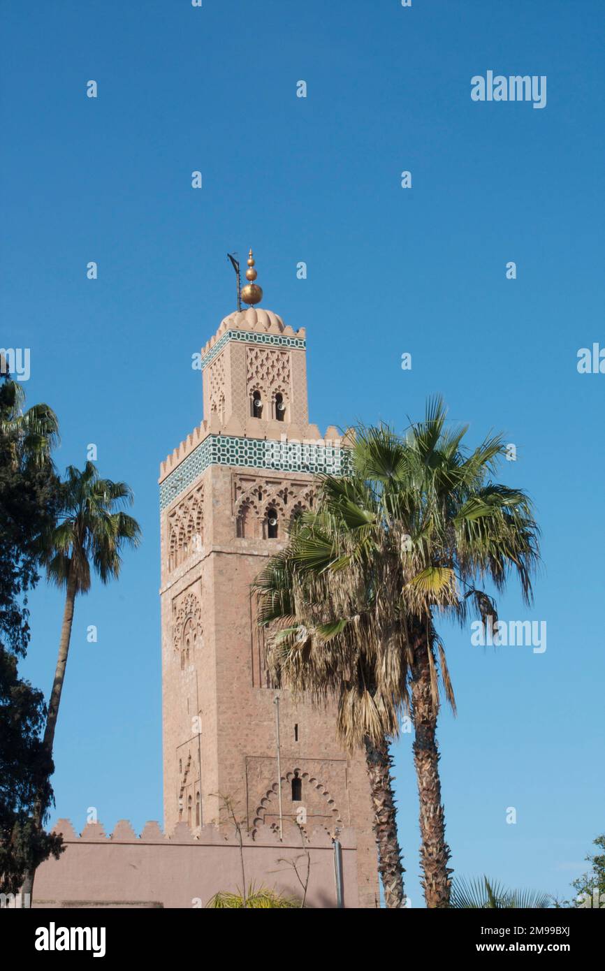 La Moschea di Koutoubia, Marrakech, Marocco Foto Stock