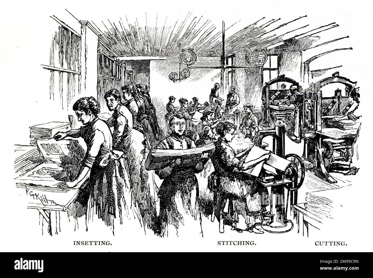 Insetting, stitching, Cutting, Black & White Magazine. Foto Stock