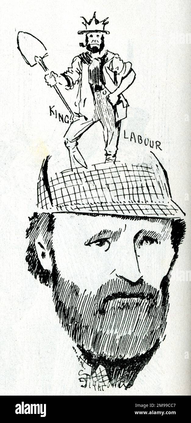 Caricatura, James Keir Hardie, politico laburista scozzese. Foto Stock