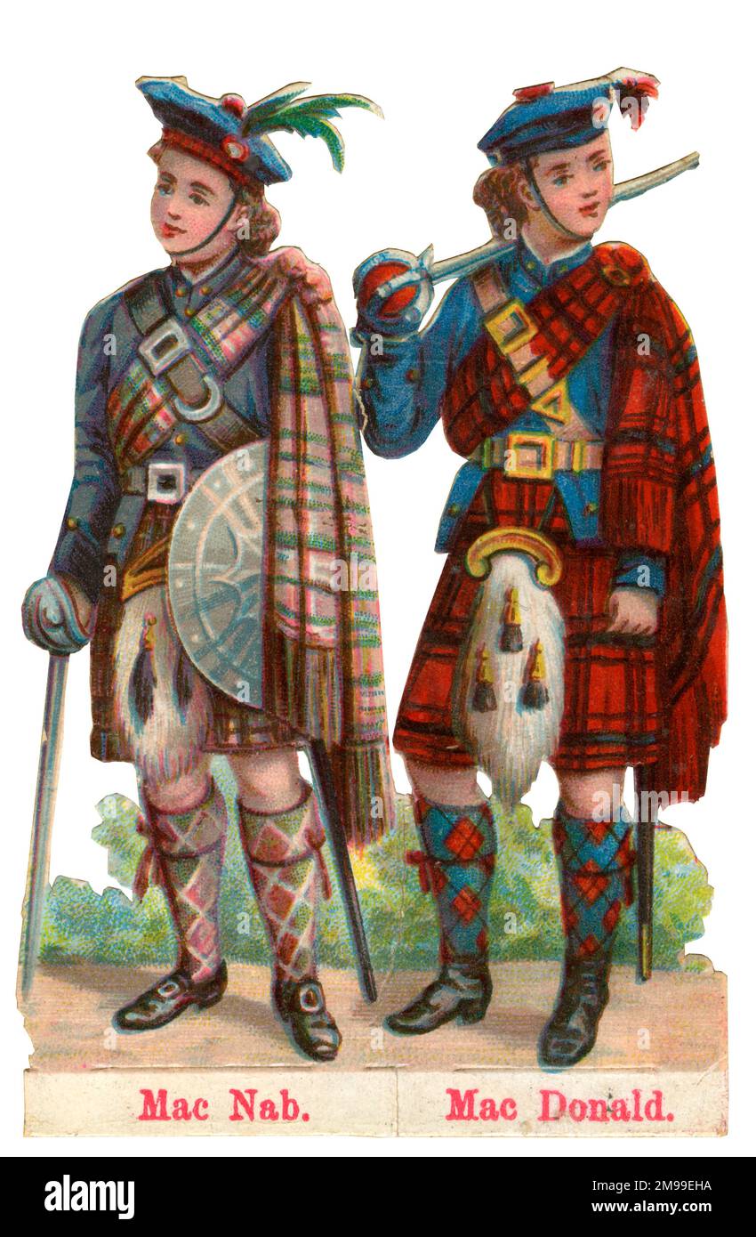 Rottami vittoriani, Clan scozzesi - MacNab, MacDonald. Foto Stock