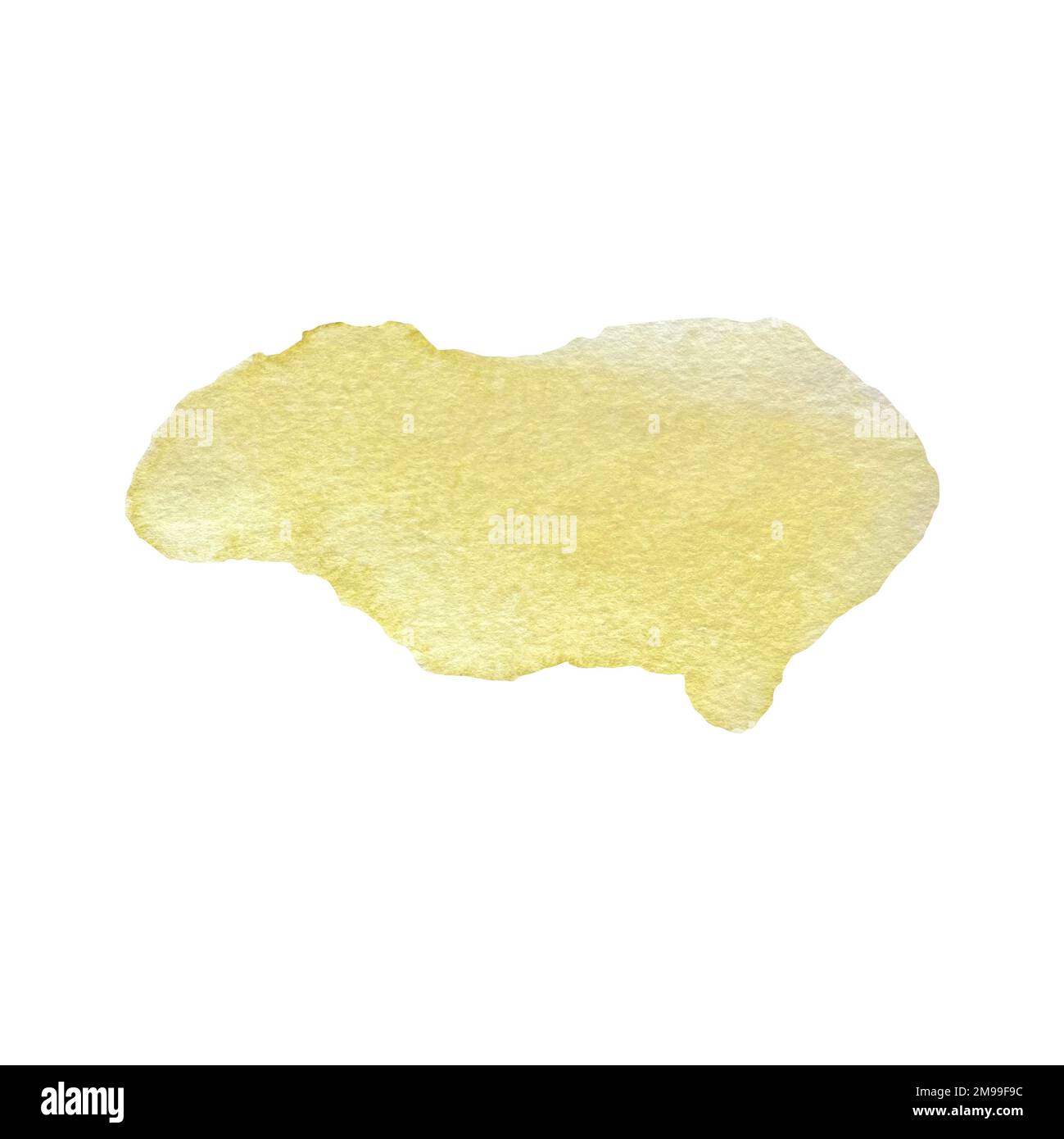 Macchia giallo blob blot un'illustrazione di acquerello Foto Stock