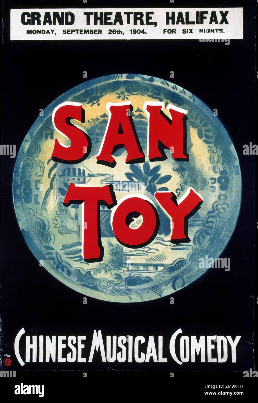 Poster, San Toy, Commedia musicale cinese in produzione al Grand Theatre di Halifax, Yorkshire. Foto Stock