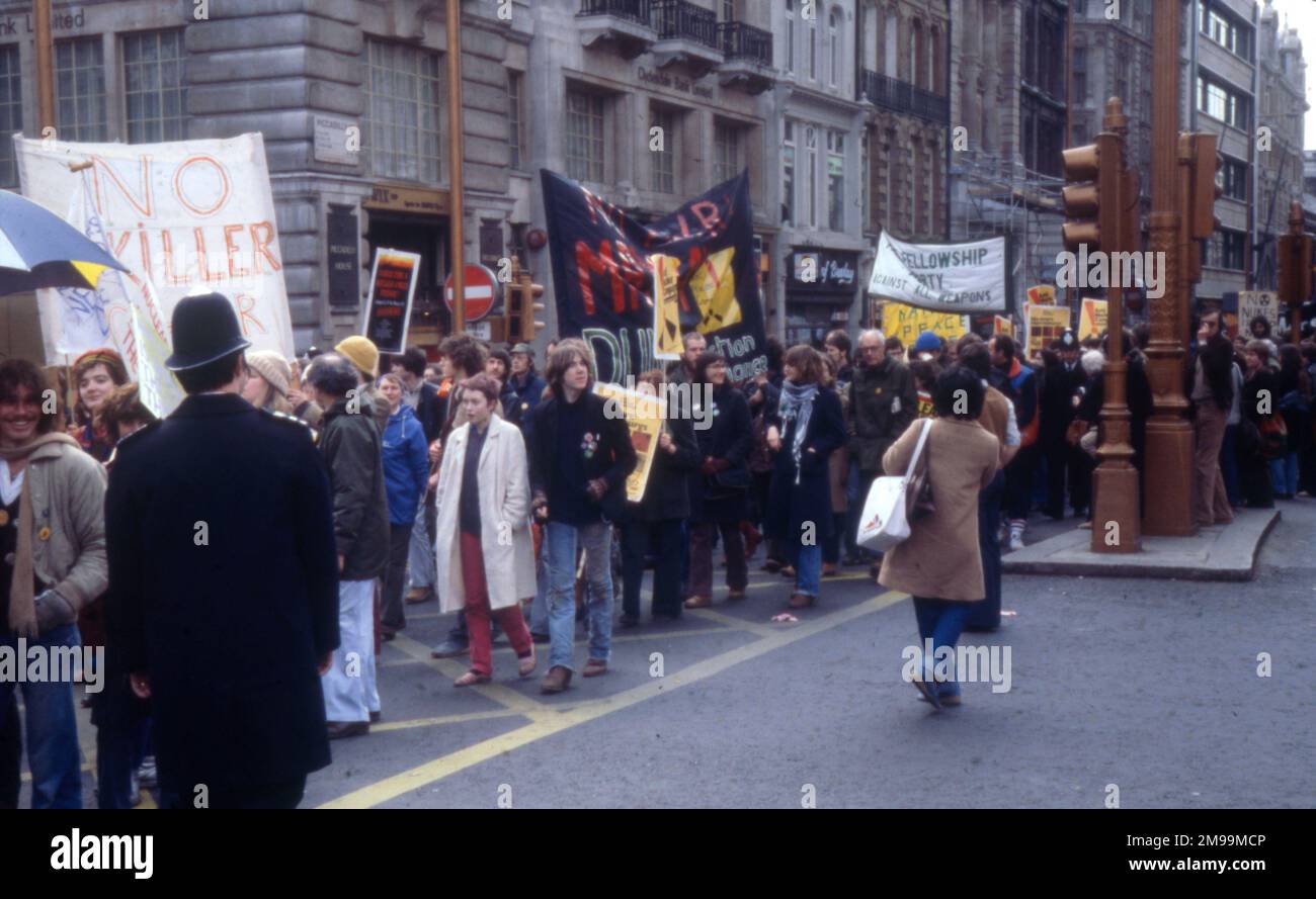 Manifestazione contro l'energia nucleare - Londra. Foto Stock