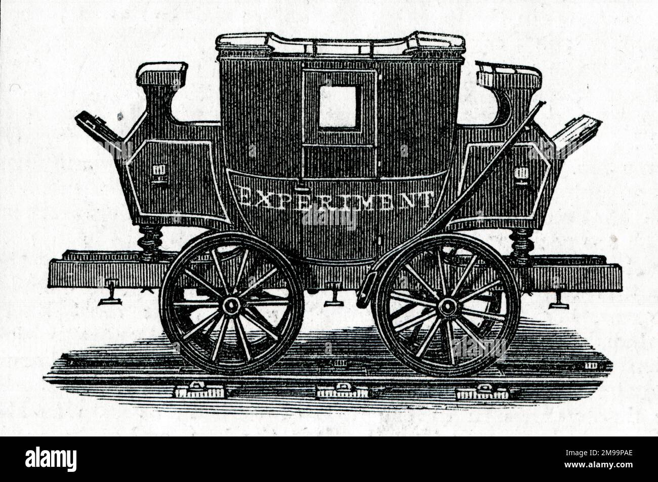 Esperimento - primo pullman ferroviario passeggeri. Foto Stock