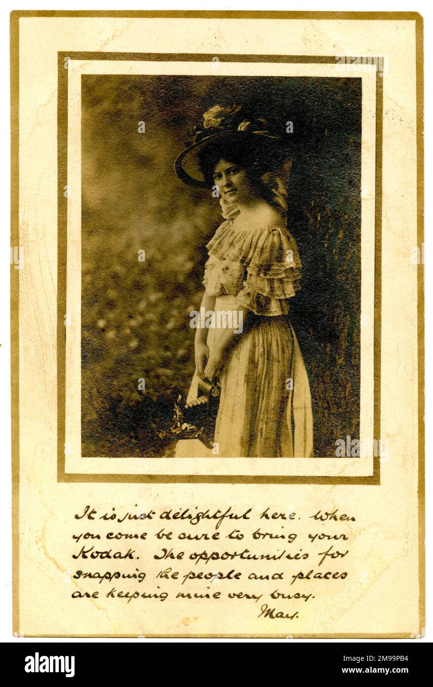 Cartolina fotografica pieghevole Kodak. Foto Stock