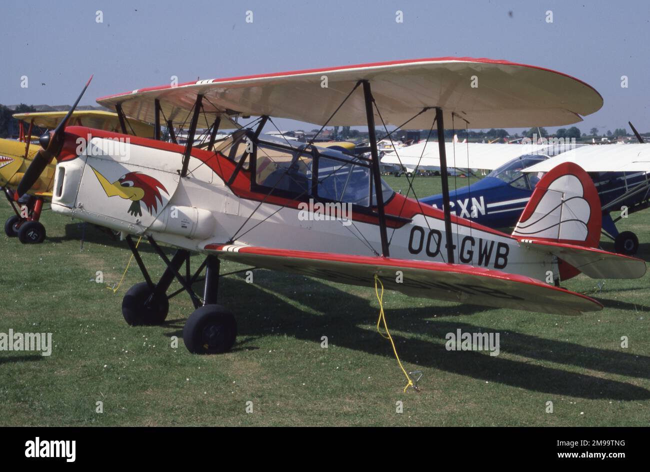 Stampe et Vertongen SV.4 - OO-GWB, allenatore e velivolo aerobico a Cranfield. Foto Stock