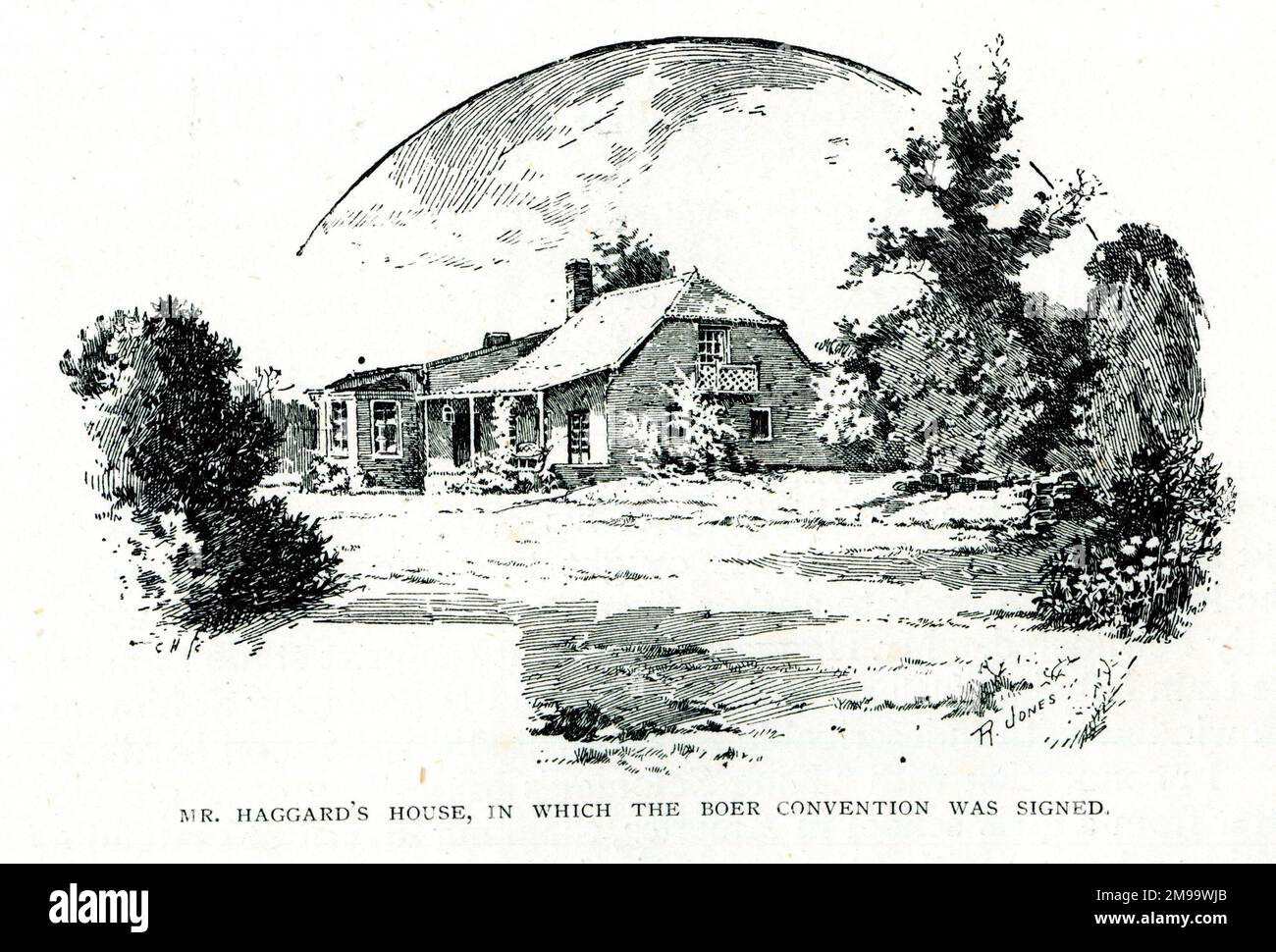 La casa di Rider Haggard in cui la Convenzione Boer (Convenzione Pretoria) fu firmata nel 1881, ponendo fine alla prima Guerra Boer. Foto Stock