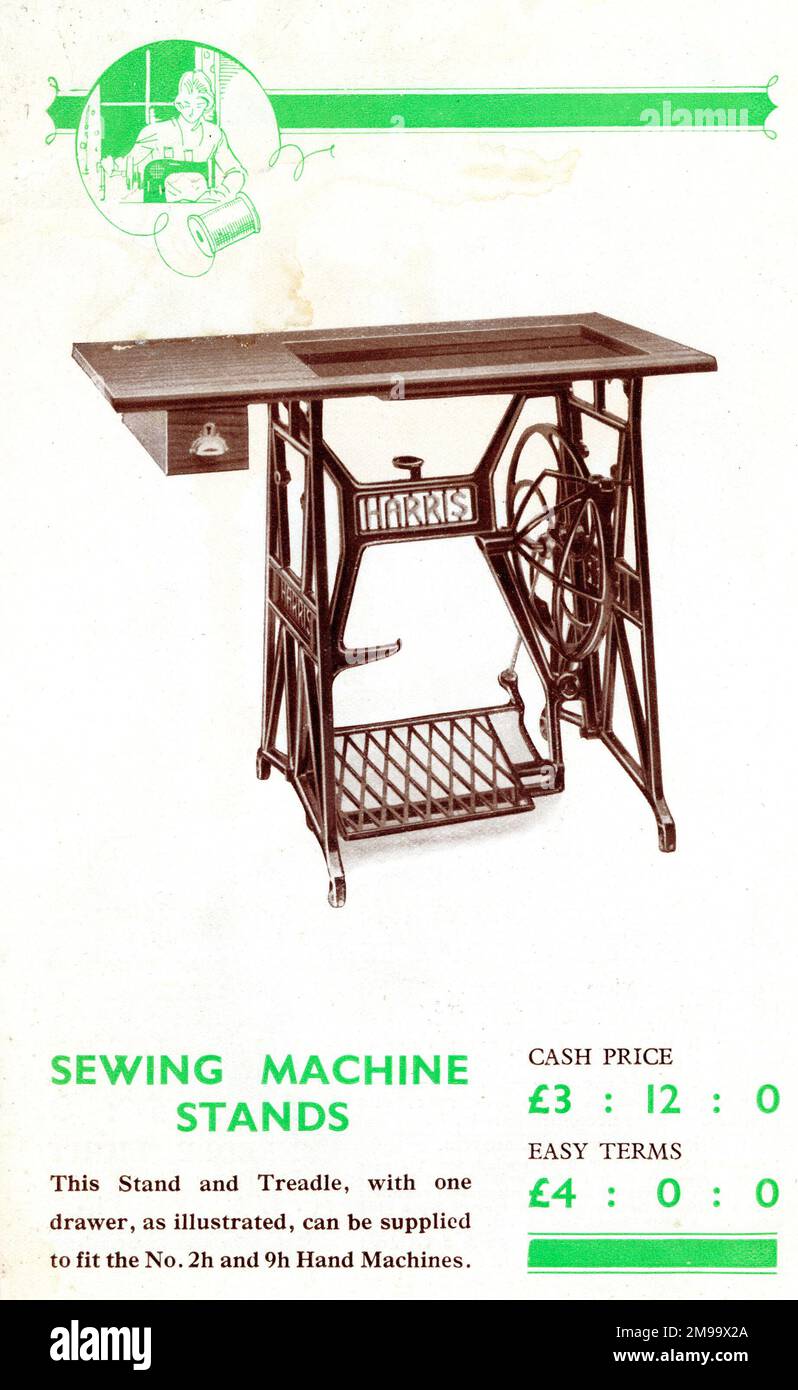 Stand Harris Sewing Machine. Foto Stock