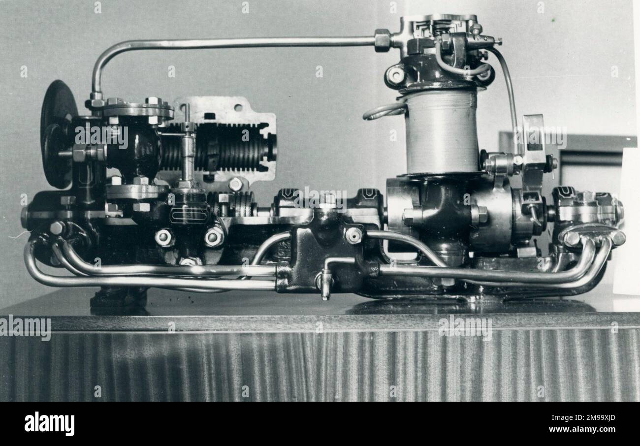 1/2 turbo-dinamo Parson, 65 volt. La turbina ha un design simile a quello della prima turbo-dinamo Parson, costruita a Gateshead nel 1884. Foto Stock