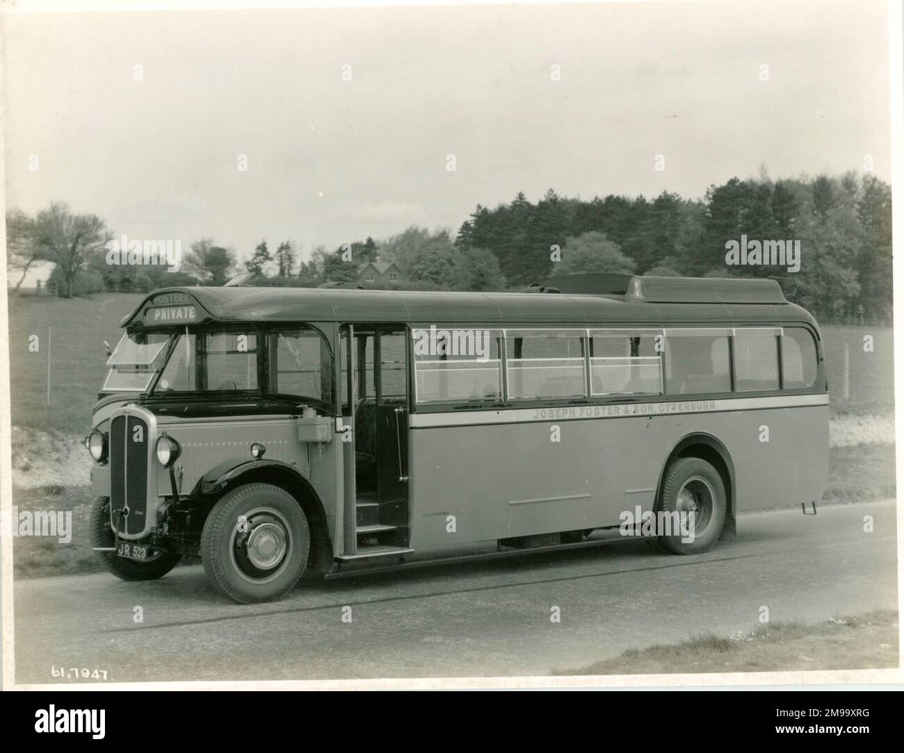 Autobus privato, Joseph Foster & Son, Otterburn. Foto Stock
