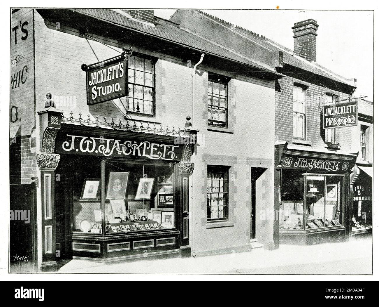 Shop Front, JW Jacklett, fotografo, Victoria Road, Aldershot, Hampshire. Foto Stock