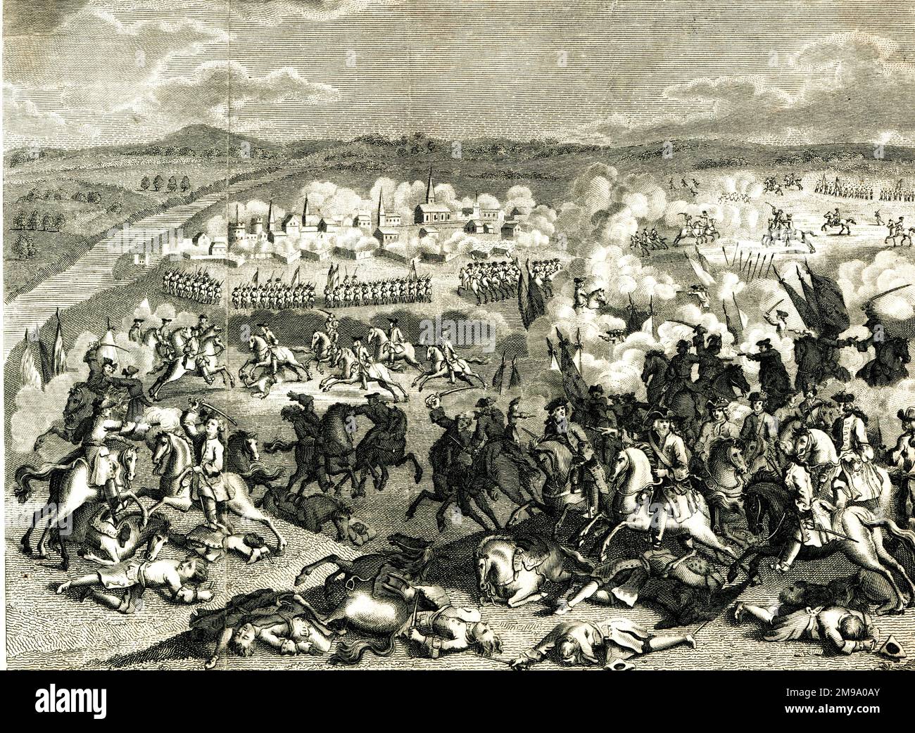 La Battaglia di Blenheim 1704, disegnata da Godefry Foto Stock