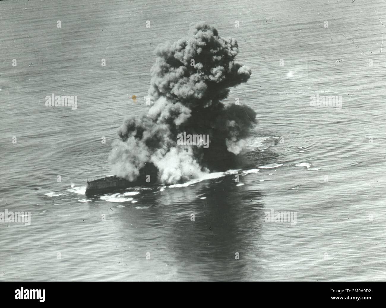 Test bomba U.S.S. 'Virginia' (1923): Nave in fiamme Foto Stock