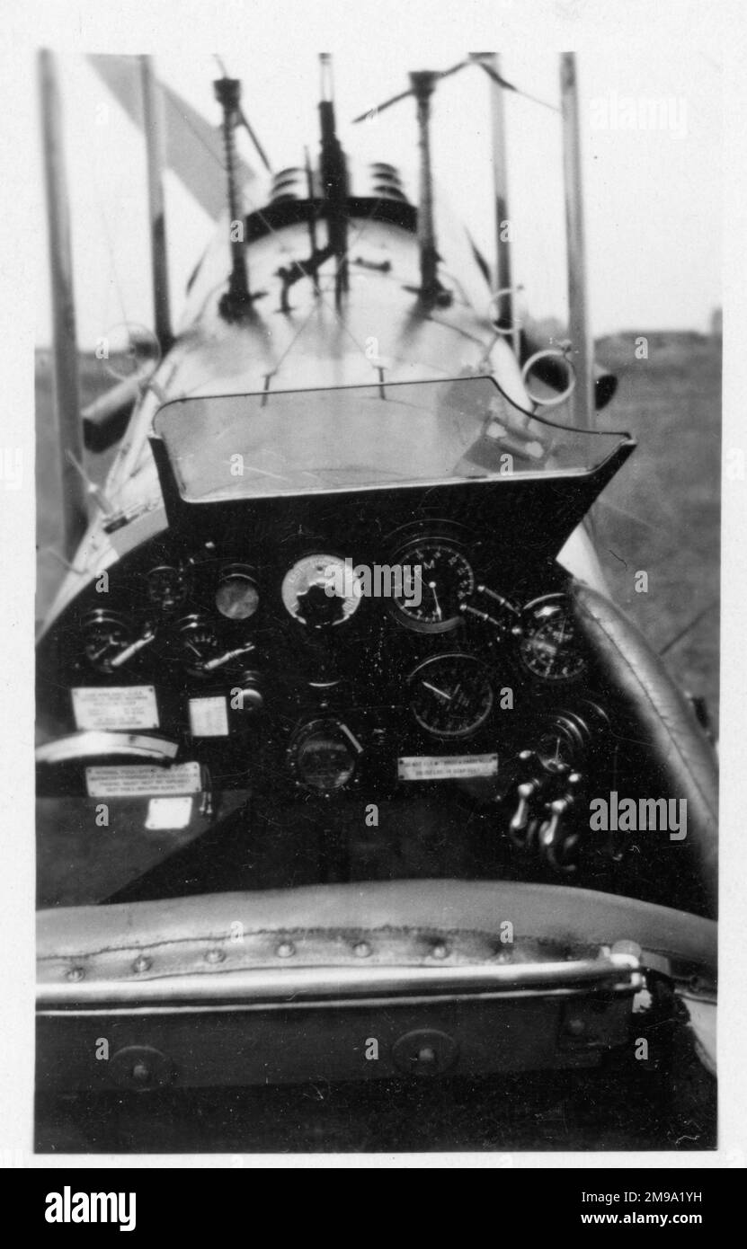 Fleet Air Arm Airco DH.9a cockpit Foto Stock