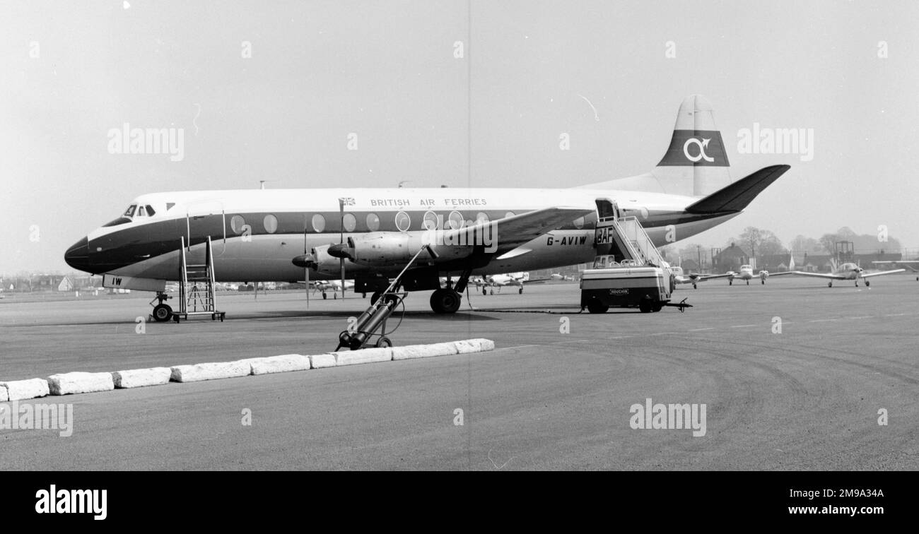 BAR (British Air Ferries) 1958 Vickers Viscount 812 C/N 358 aereo all'aeroporto di Southend - 16th aprile 1973 Foto Stock