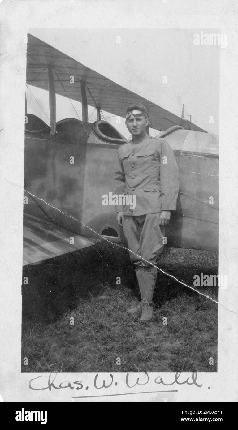 Charles W. Wald, un primo pilota studentesco della scuola di volo dei fratelli Wright. Foto Stock