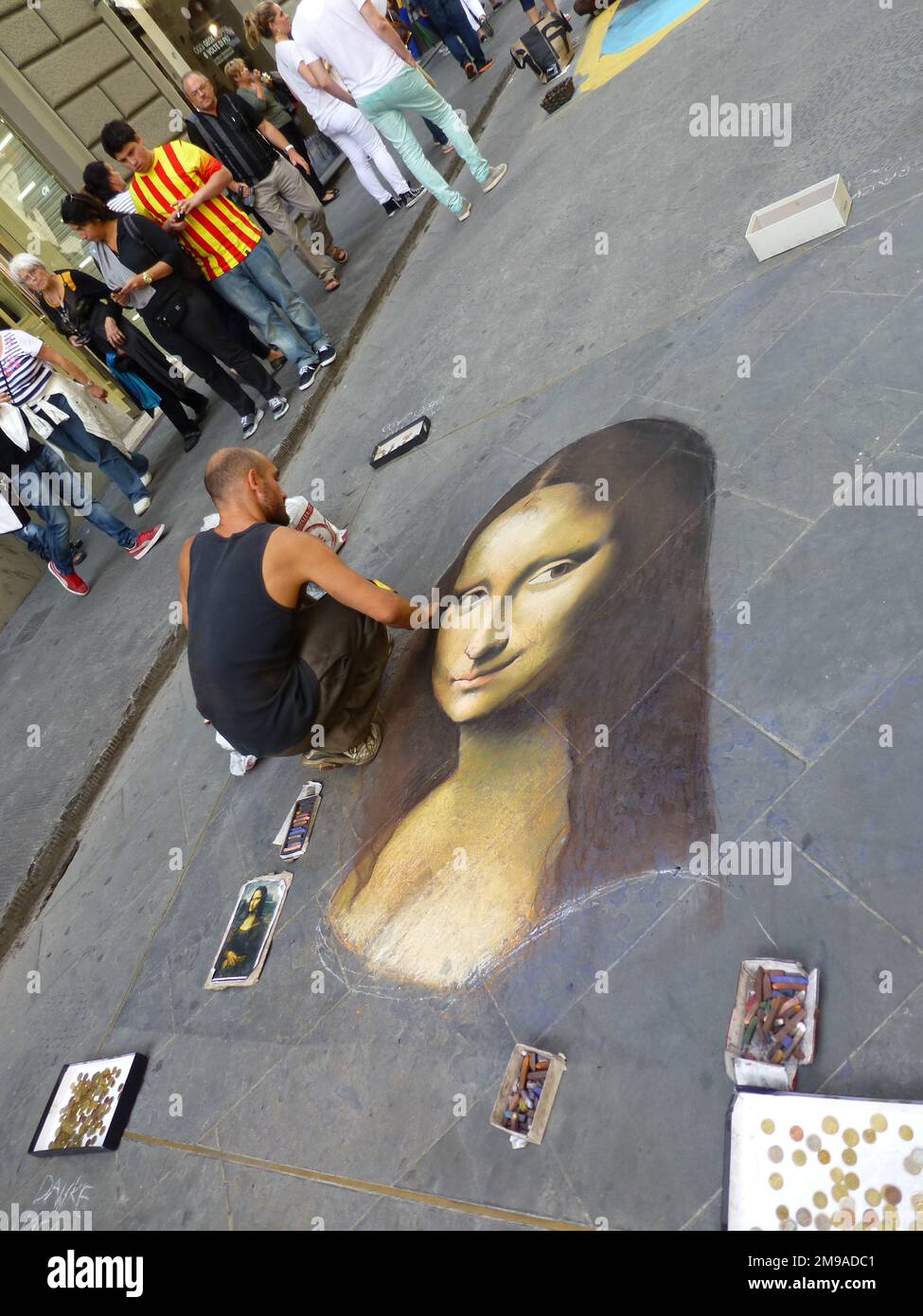 Mona Lisa Street Art a Firenze Foto Stock