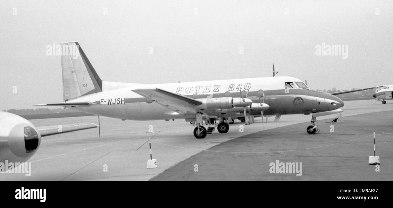 Potez 840 F-WJSH (msn 001), un alimentatore-liner a quattro engine sviluppato in Francia, con la registrazione del test F-W---, per aeromobili non certificati. Foto Stock
