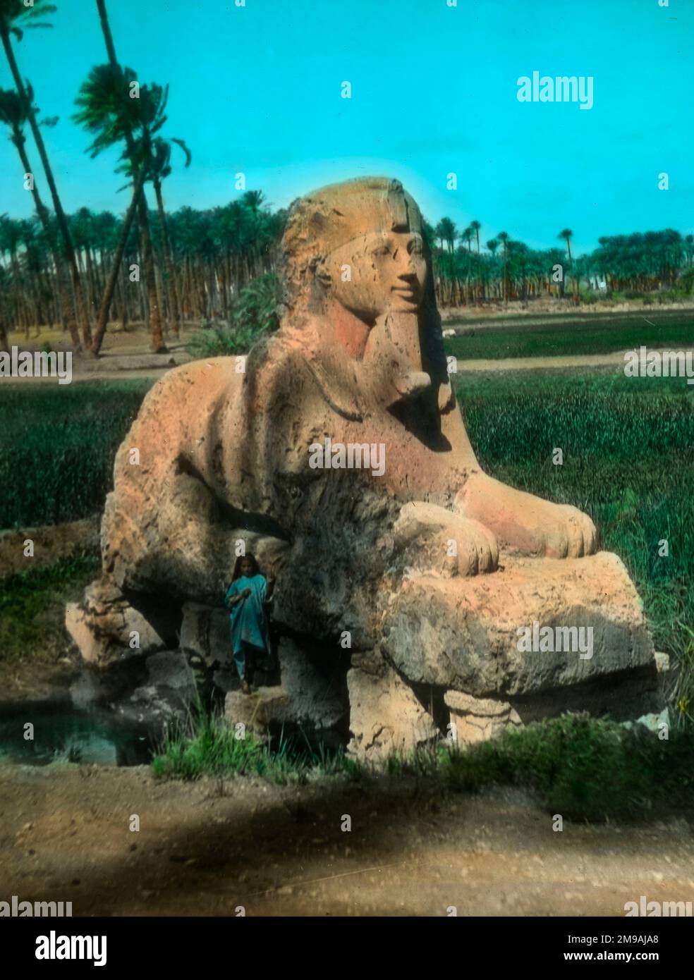 Antica scultura egiziana di una Sfinge, Egitto. Foto Stock
