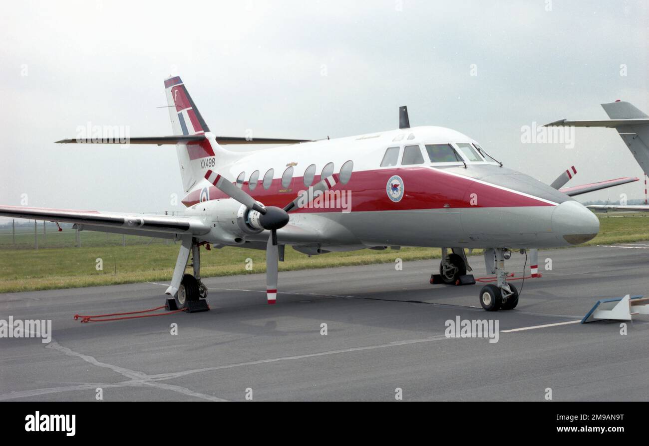 Royal Air Force - Scottish Aviation Jetstream T.1 XX498 'F', di No.45(R) Squadron, a RAF Marham nel 1993. Foto Stock